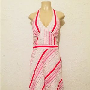 Donna Ricco soft cotton linen halter dress *